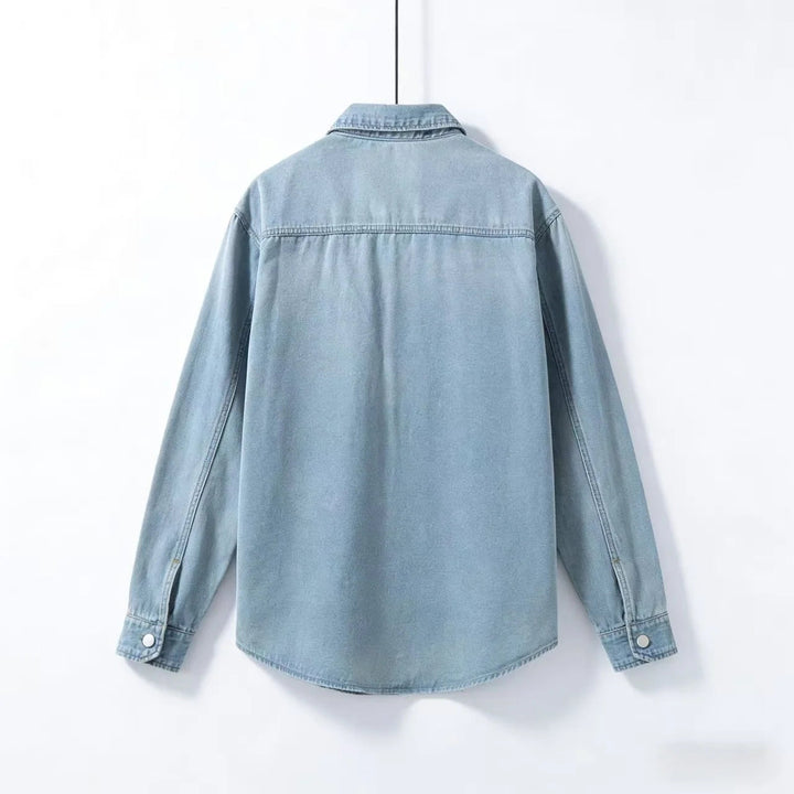 Men's Vintage-Style Loose Denim Overshirt – Classic Casual Layering Jacket