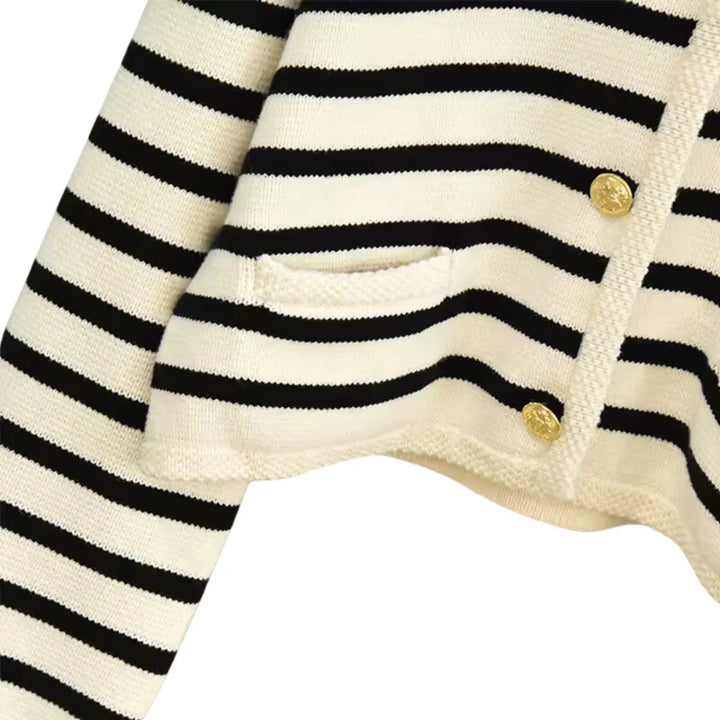 Valerie | High-quality striped wool cardigan