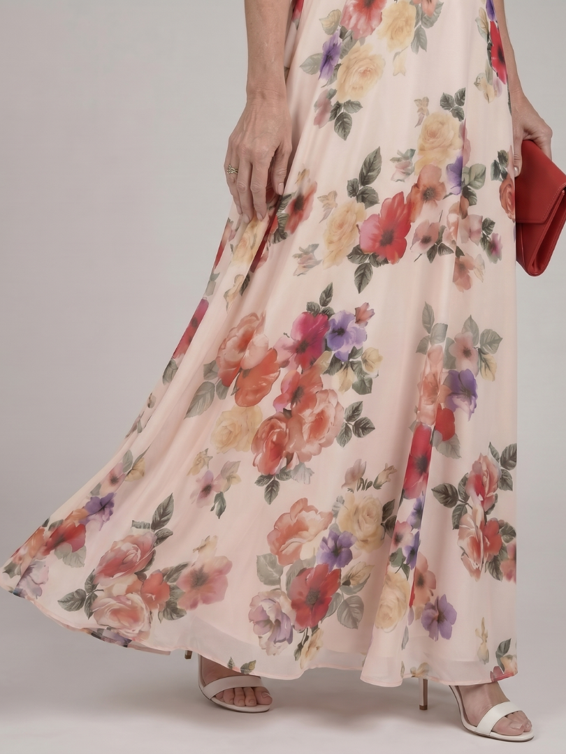 Elarose | Ärmelloses Maxikleid mit fließendem Rock