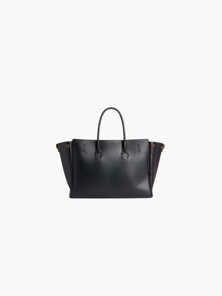 Luxurious vegan leather beach bag – woven tote for women
