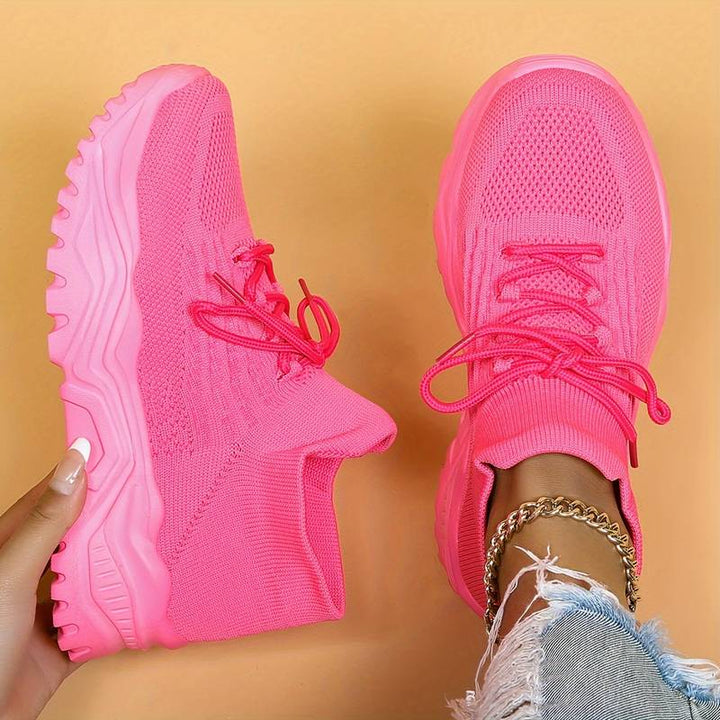 Women's White Orthopedic Lace-Up Sneakers – Comfortable Supportive Running Shoes