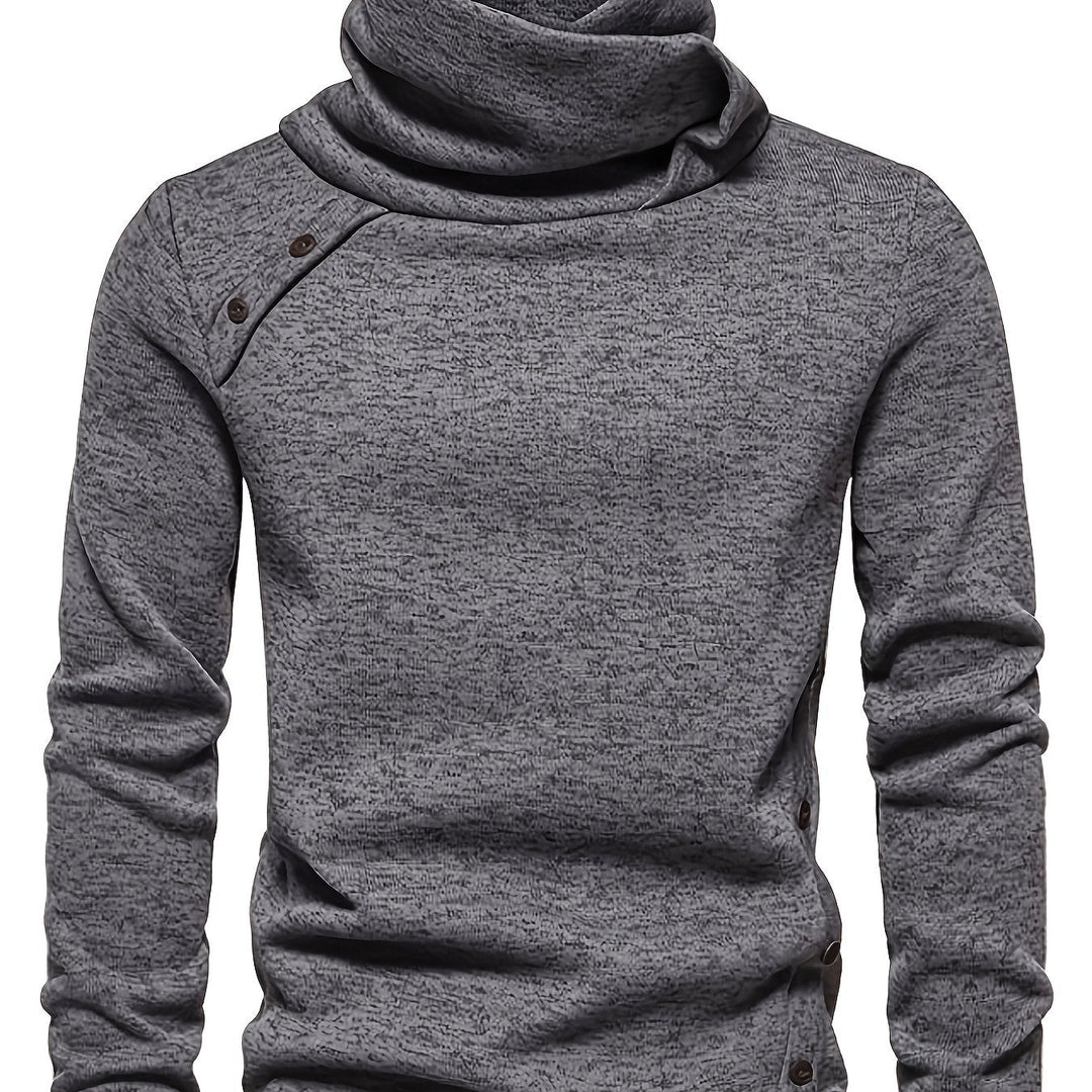 Nash | Herren Pullover mit Slouchy Kragen und Knöpfen