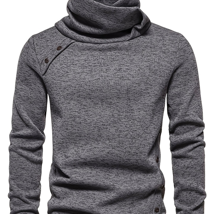 Nash | Herren Pullover mit Slouchy Kragen und Knöpfen