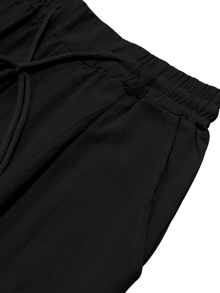 Men's Wide-Cut Linen Pants – Casual Summer Pants with Drawstring