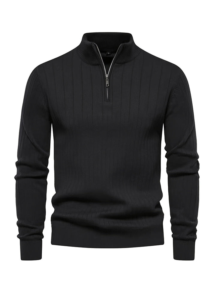 Reid | Herren Pullover mit Stehkragen und Half-Zip