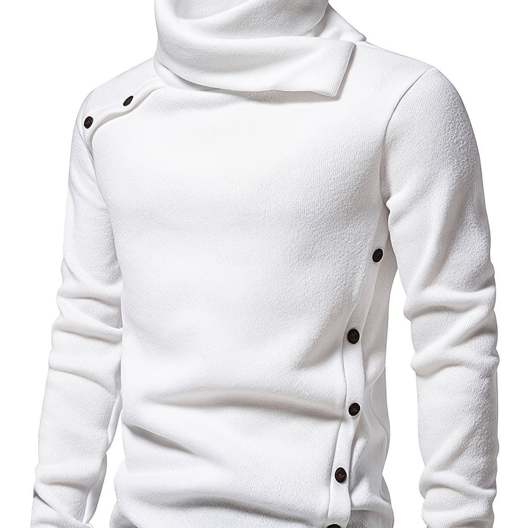 Nash | Herren Pullover mit Slouchy Kragen und Knöpfen