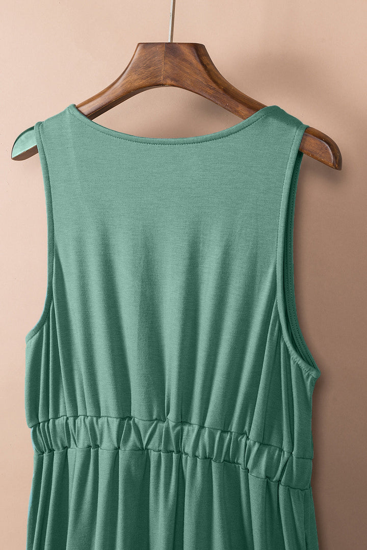 Armelloses Mini Dress Tencel - Modal High Waist Draped Detail