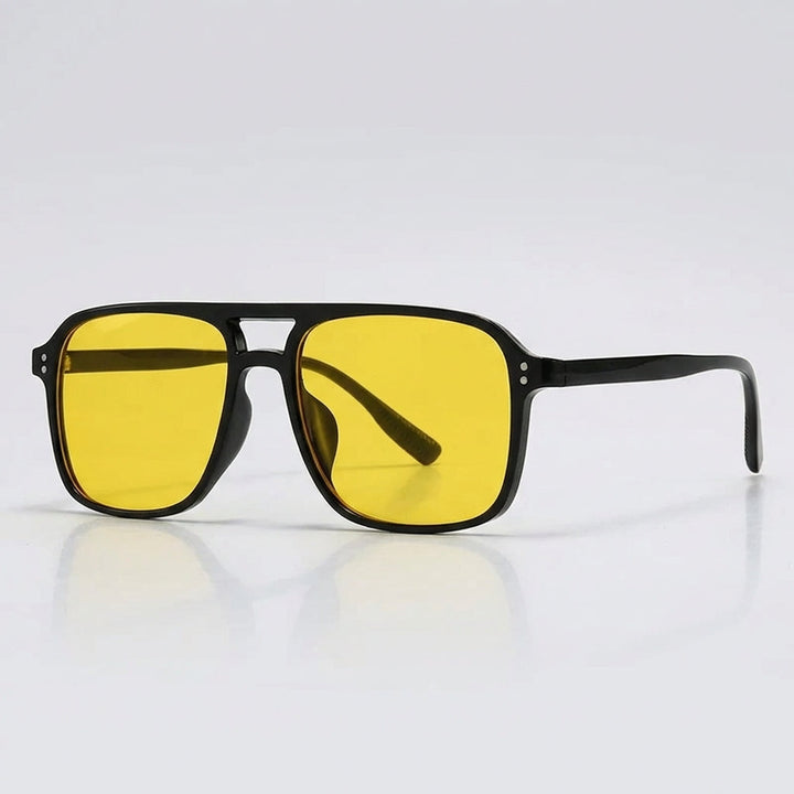 Oversized Retro Square Aviator Sunglasses – Stylish UV Protection Glasses