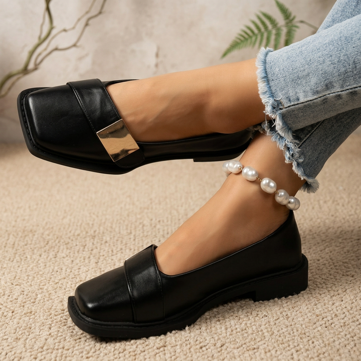 Mocassins carrés slip-on pour femmes – Chaussures décontractées à la mode