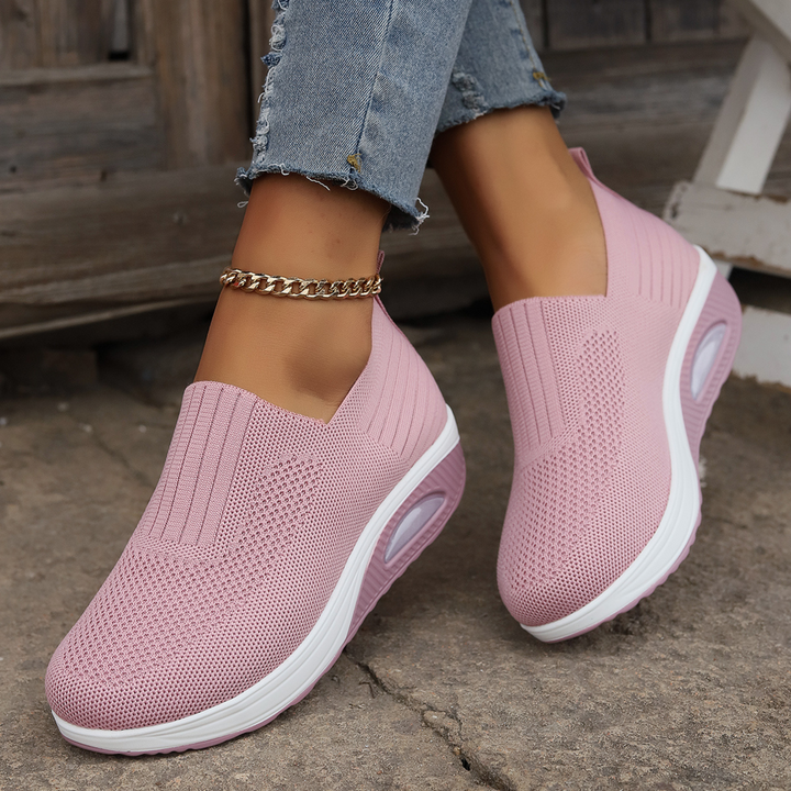 Damen Komfort Keil Slip-On Sneaker – Orthopädische Freizeit Gehen Schuhe