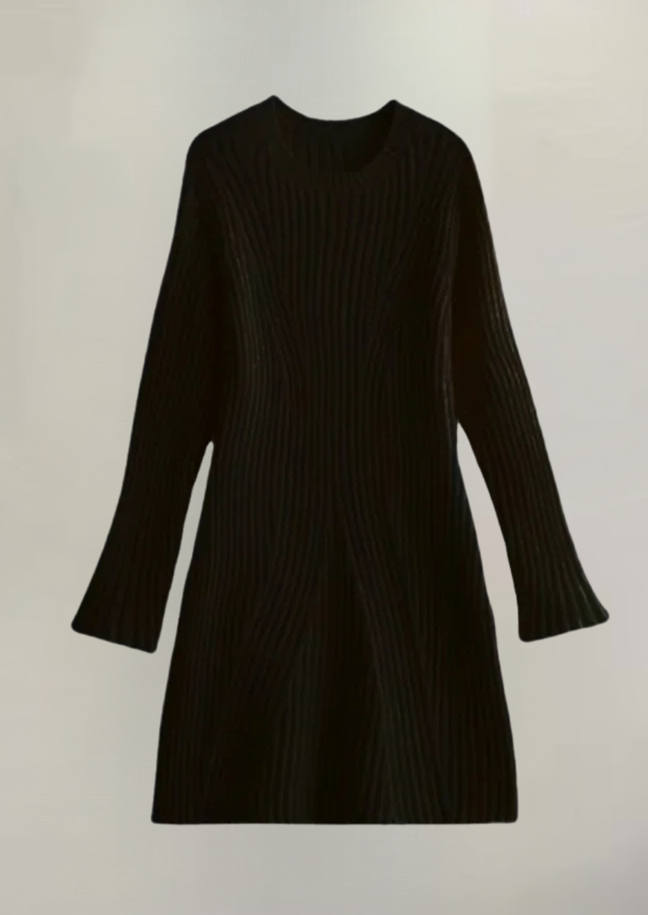 Women's knitted dress – rib knit – long sleeve – comfortable fit