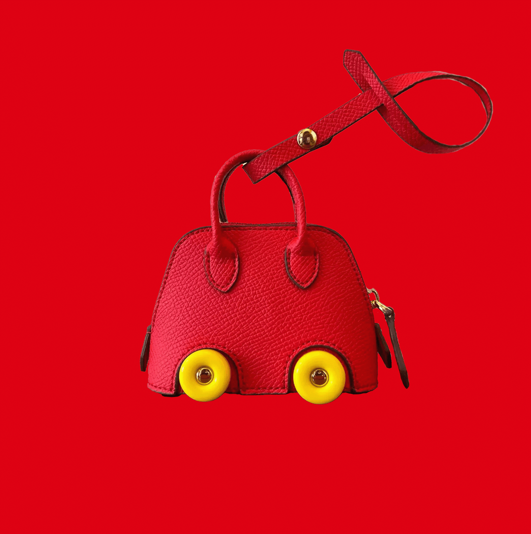 Luksusowy mini brelok do torebki z wegańskiej skóry – modny dodatek