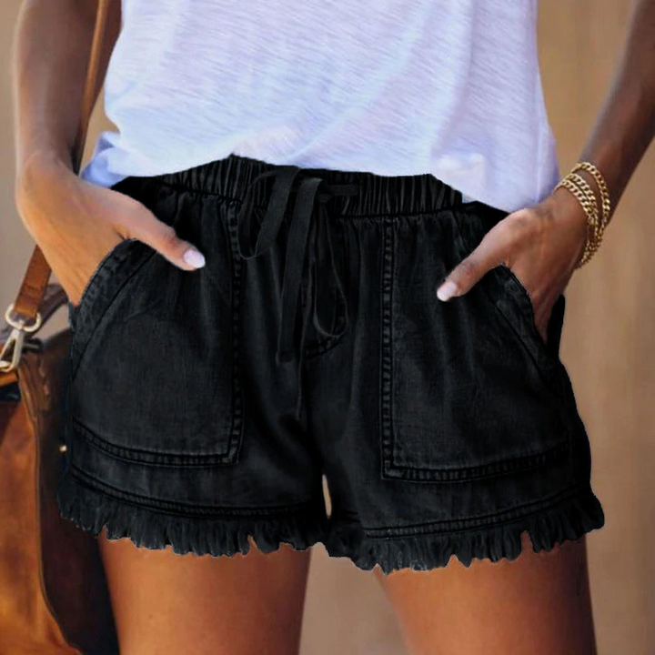 Stylish women's shorts – Light summer pants with high waist for women