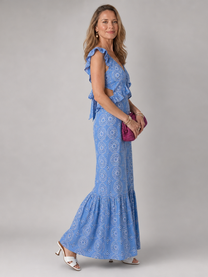 Alure | Ärmelloses Midikleid mit Rüschendetail