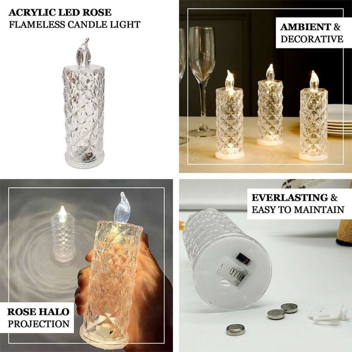 Kristall Rosen Kerzen Lampe Dekoration