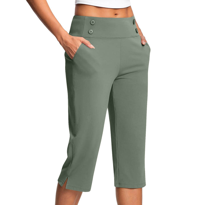 Women's high-waisted stretch capri pants