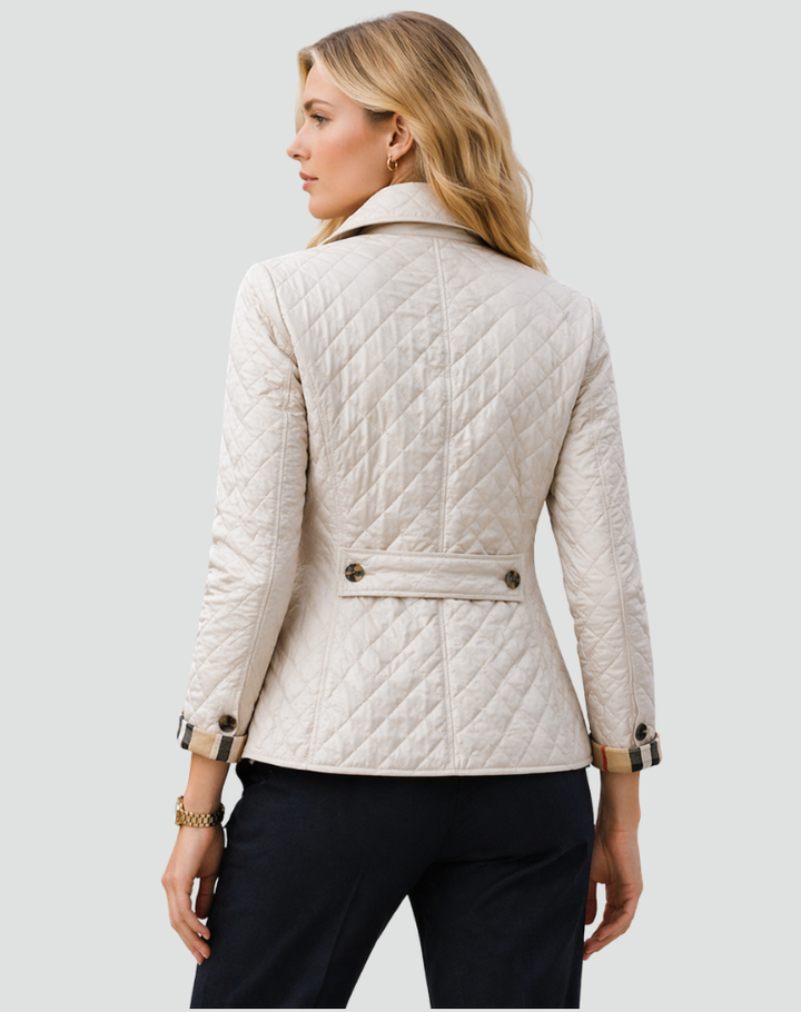 Damen Übergangsjacke Regular Fit Doorgestikt mit Kragen und Knöpfe