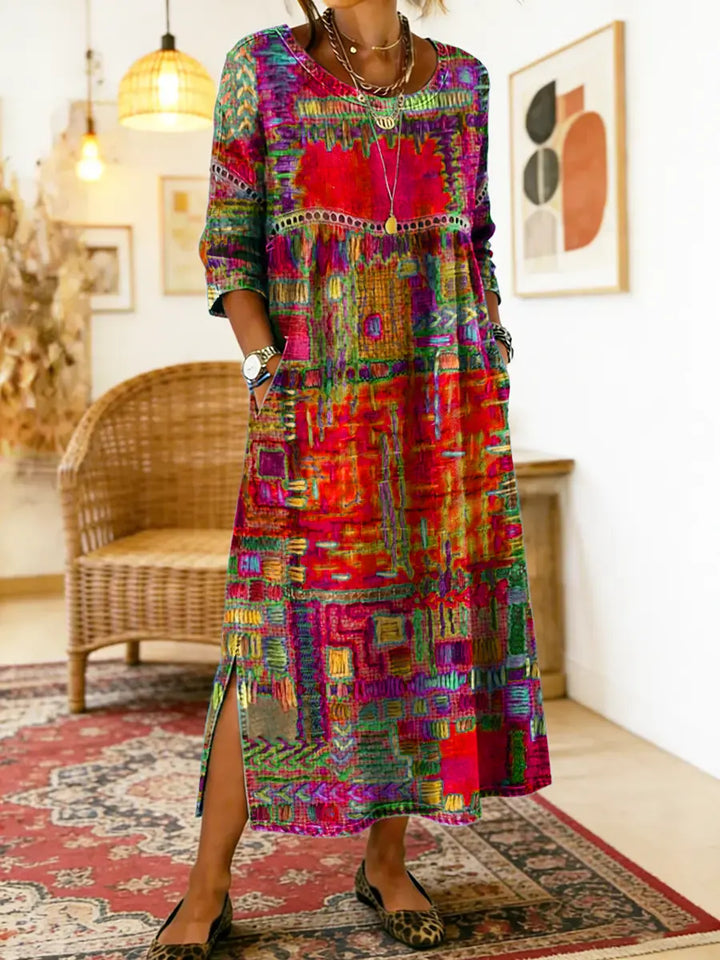 Maelle Bedrucktes Loose-Fit Midikleid