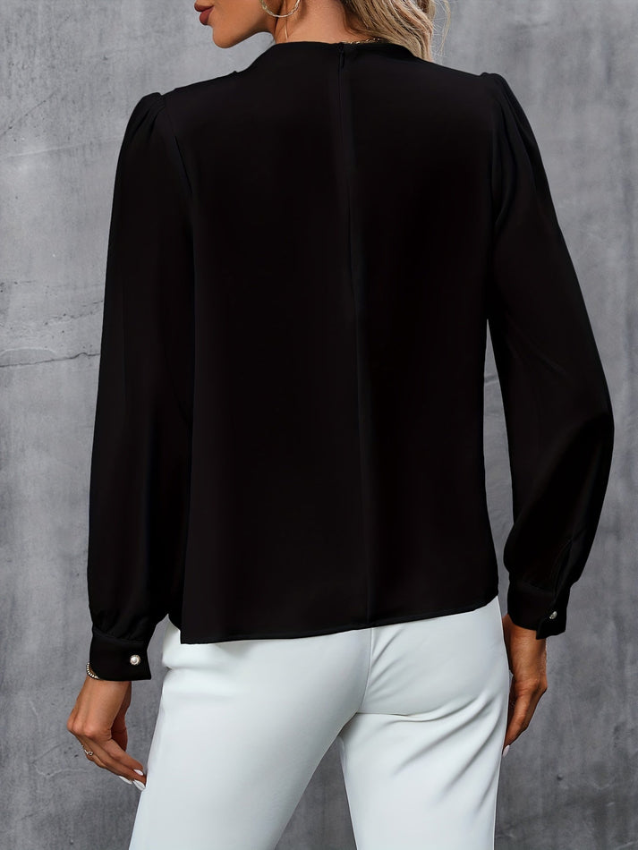 Damen Rollkragen Langarmbluse – Eleganter Büro-Look