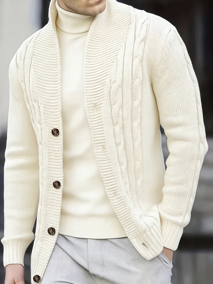 Donovan Herren Kabelstrick-Cardigan mit Knopfleiste