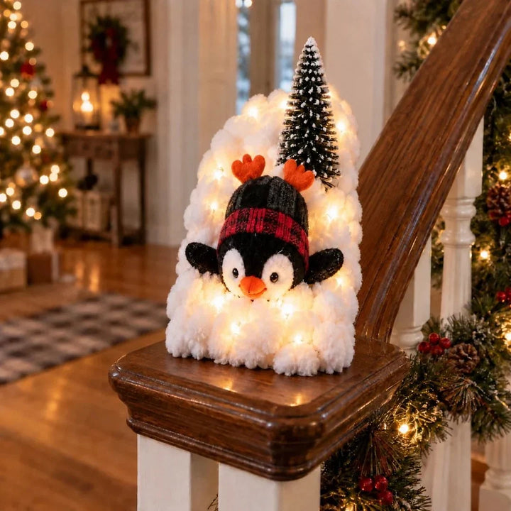 Treppen Girlande Pinguin Mit Kunstschnee