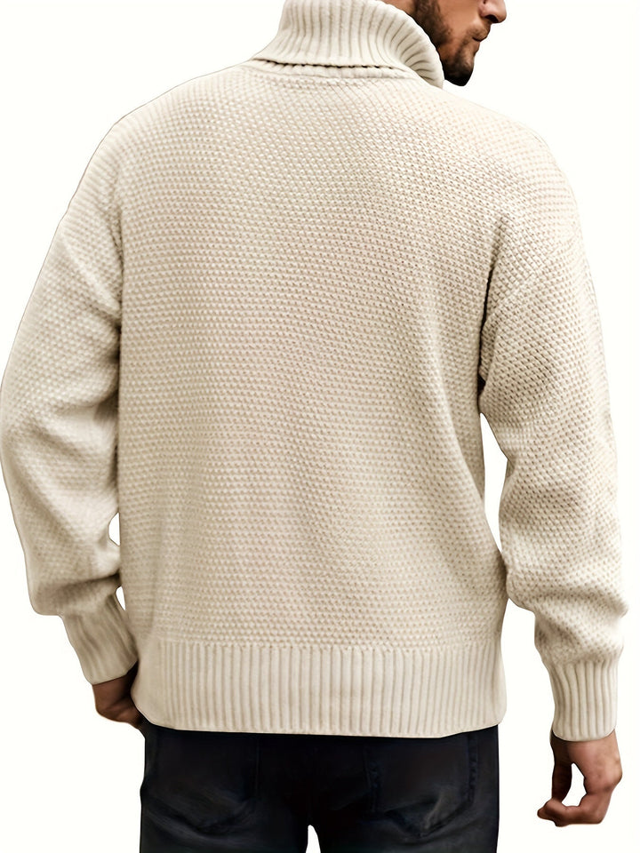 Ambrose | Herren Pullover Zopfmuster mit Rollkragen