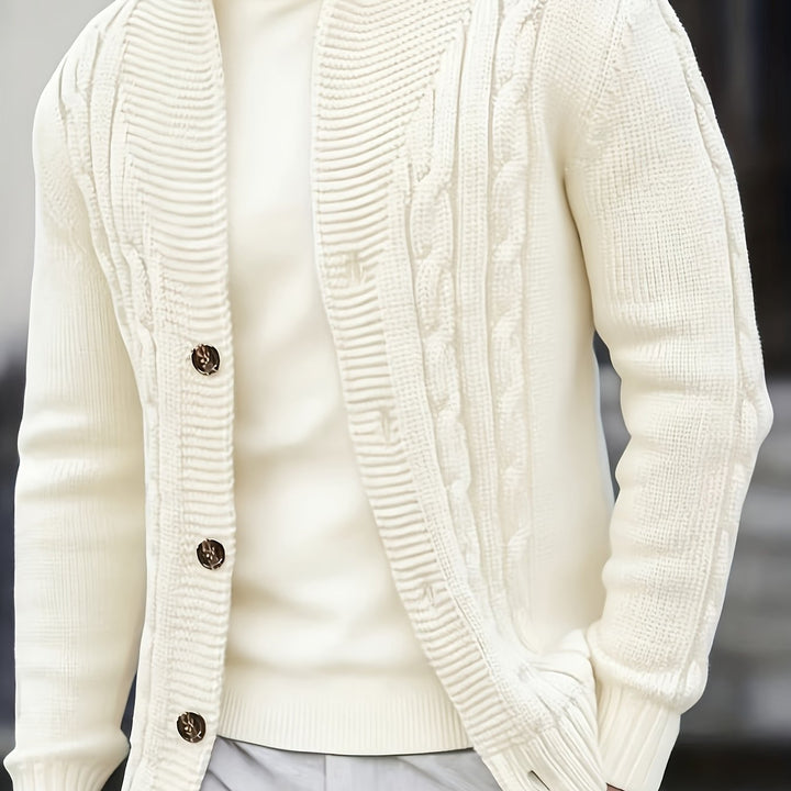 Trevor | Herren Zopfstrick-Cardigan mit Knöpfen