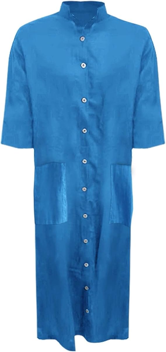 Robe chemise oversize pour femme – Robe longue décontractée avec poches