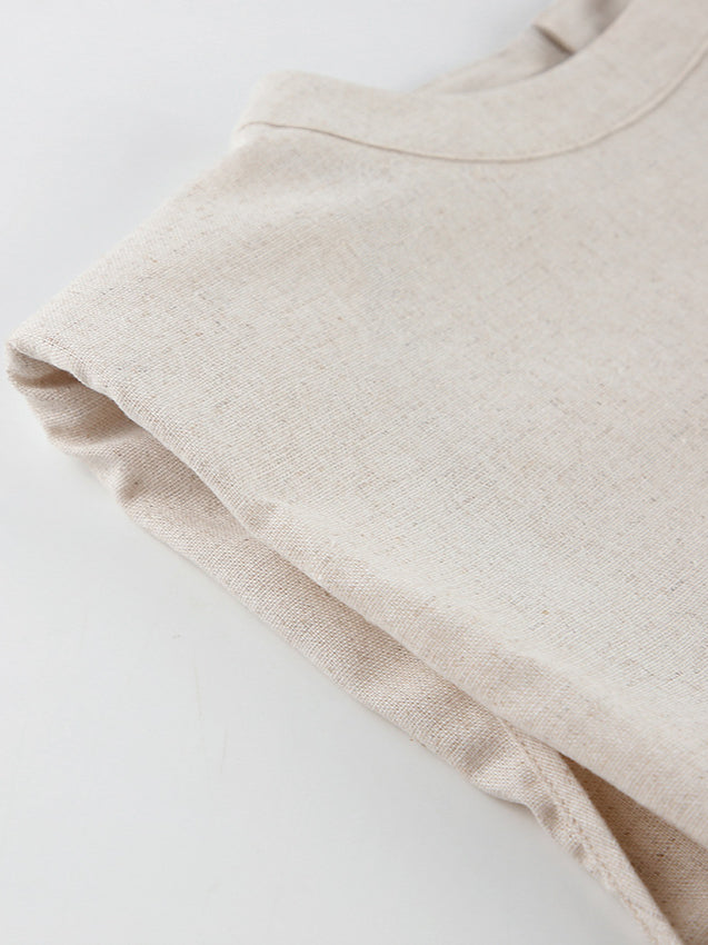 Ensemble en lin pour femmes – Coupe décontractée – Tenue d'été 2 pièces
