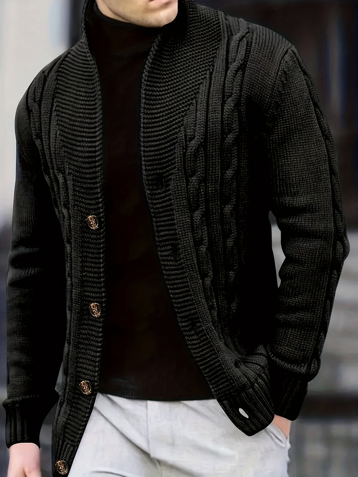 Trevor | Herren Zopfstrick-Cardigan mit Knöpfen