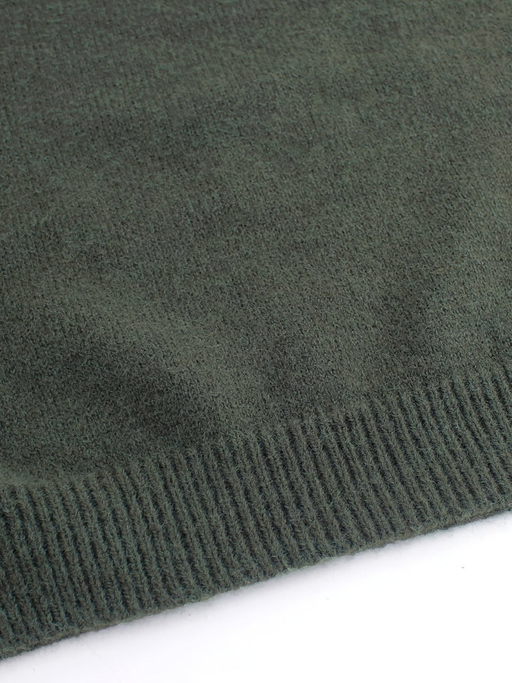 Lydia | Damen Rippstrick Pullover mit gestreiften Bündchen