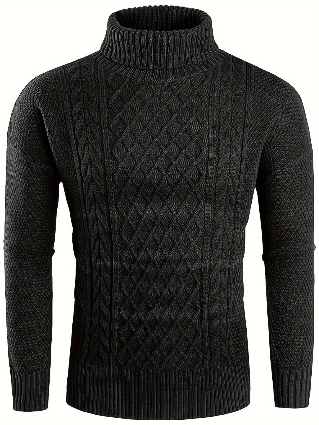 Ambrose | Herren Pullover Zopfmuster mit Rollkragen