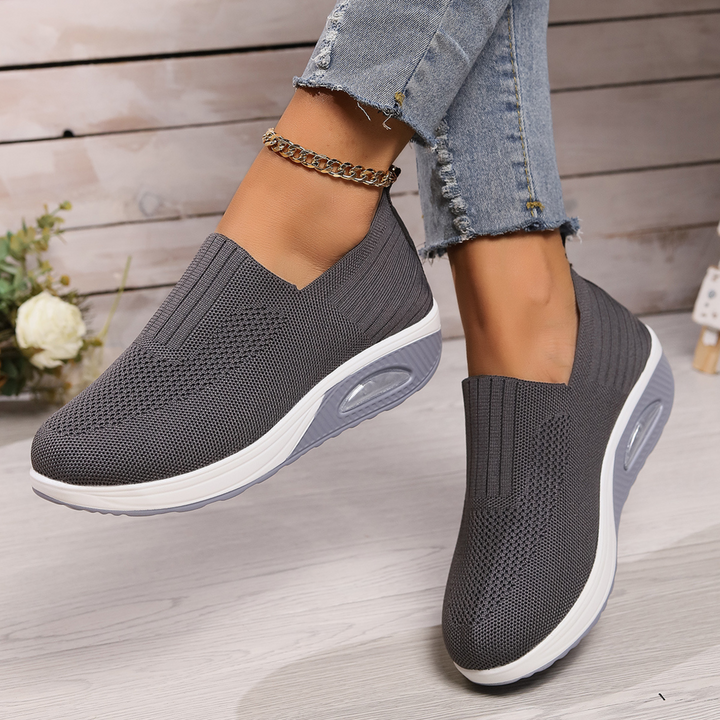Damen Komfort Keil Slip-On Sneaker – Orthopädische Freizeit Gehen Schuhe