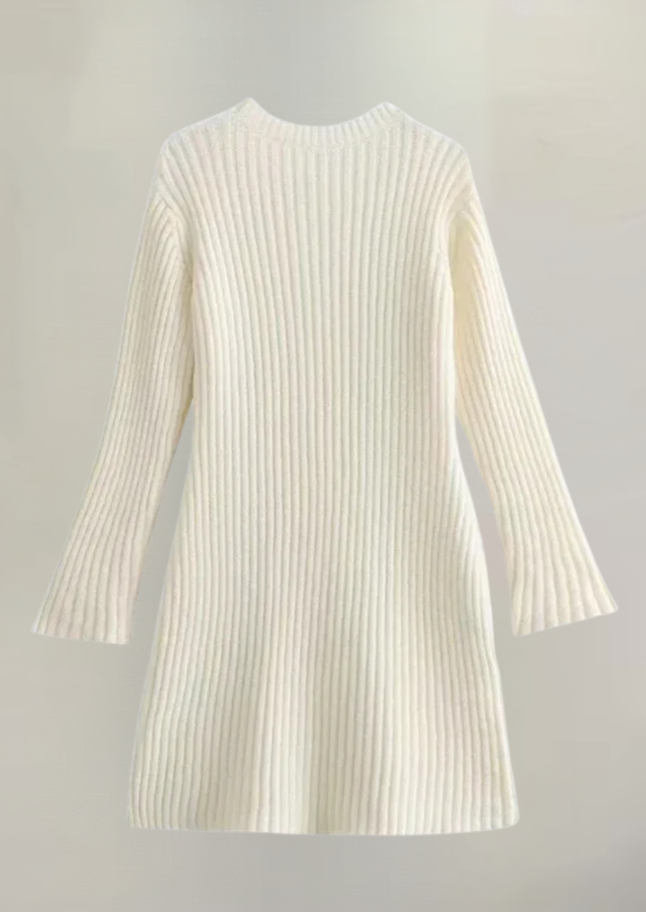 Women's knitted dress – rib knit – long sleeve – comfortable fit