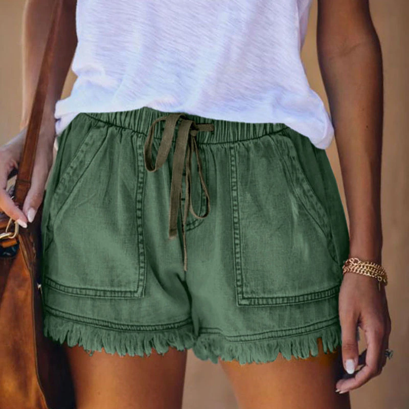 Stylish women's shorts – Light summer pants with high waist for women