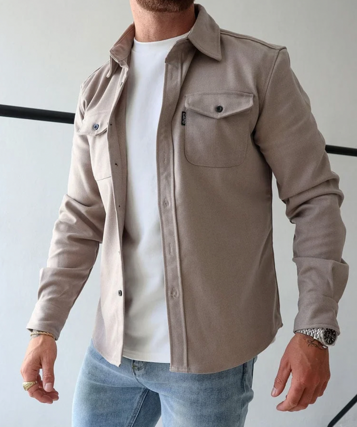Herren Casual Overshirt mit Knopfleiste und Brusttaschen