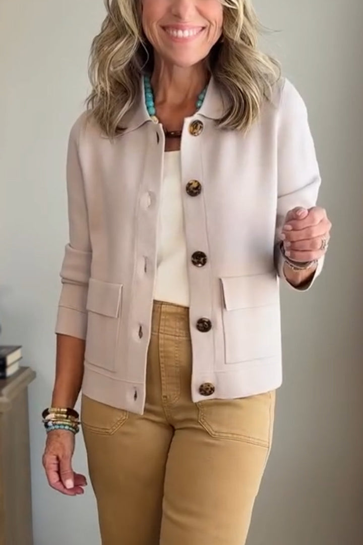 Damen Casual Blazer mit Reverskragen und Taschen