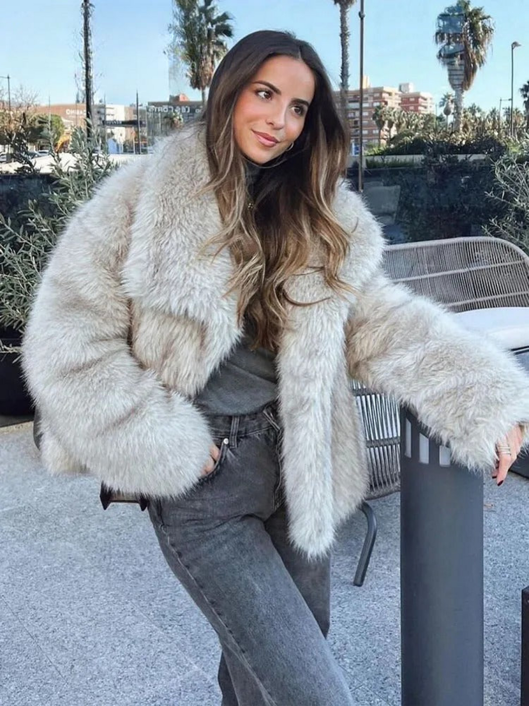Olive | Fur Jacket