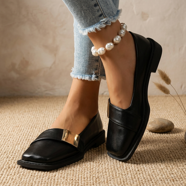 Mocassins carrés slip-on pour femmes – Chaussures décontractées à la mode