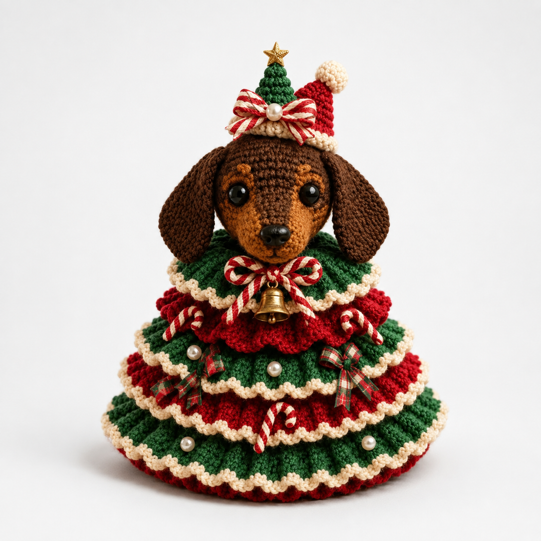 Weihnachtsornamente Set Gehäkelte Highland Kuh