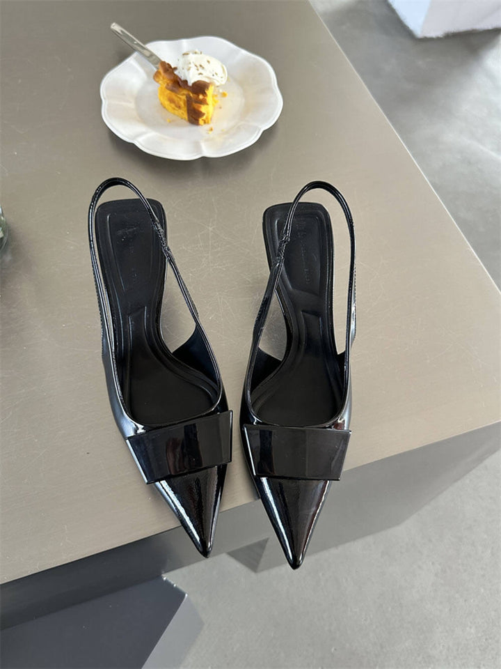Women's Sandals with Square Buckle Pointed Stiletto Mid-Heel – Elegant Heels