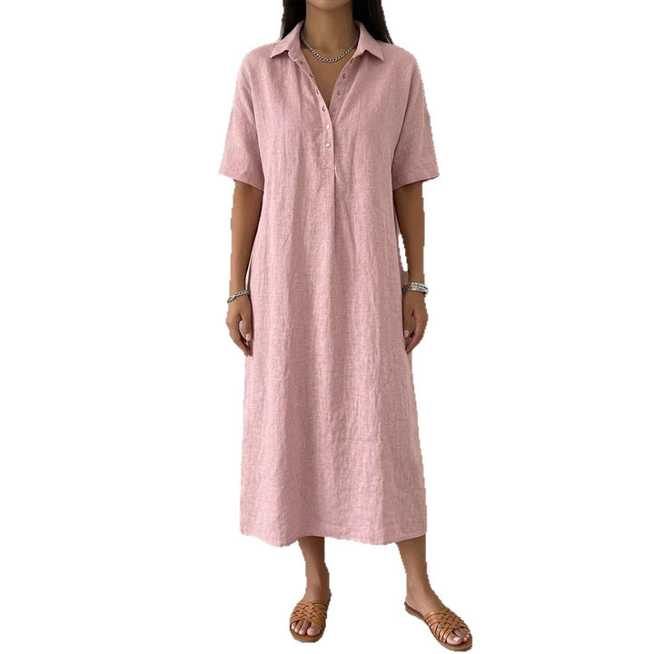 Baumwoll-Leinen Polokleid