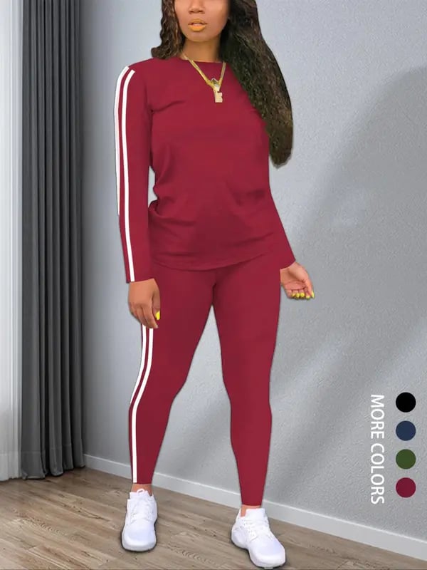 Women’s Two-Piece Striped Long-Sleeve Set