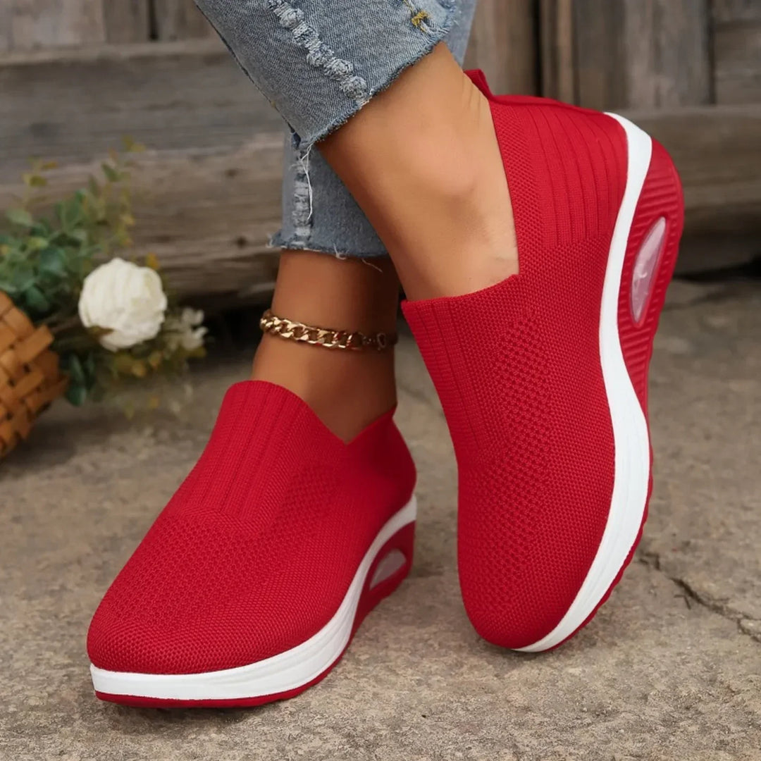 Damen Komfort Keil Slip-On Sneaker – Orthopädische Freizeit Gehen Schuhe