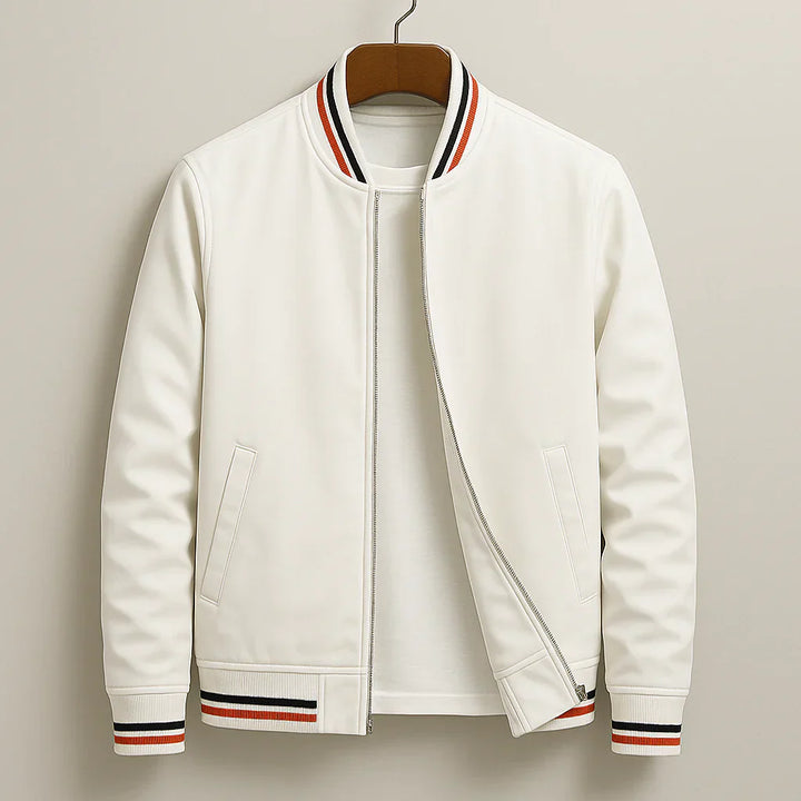 Men's Lightweight Bomber Jacket with Ribbed Collar – Casual Zip-Up Jacket