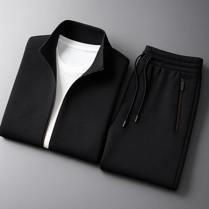 Conjunto deportivo de entrenamiento para hombre en dos piezas negro – Atuendo de fitness