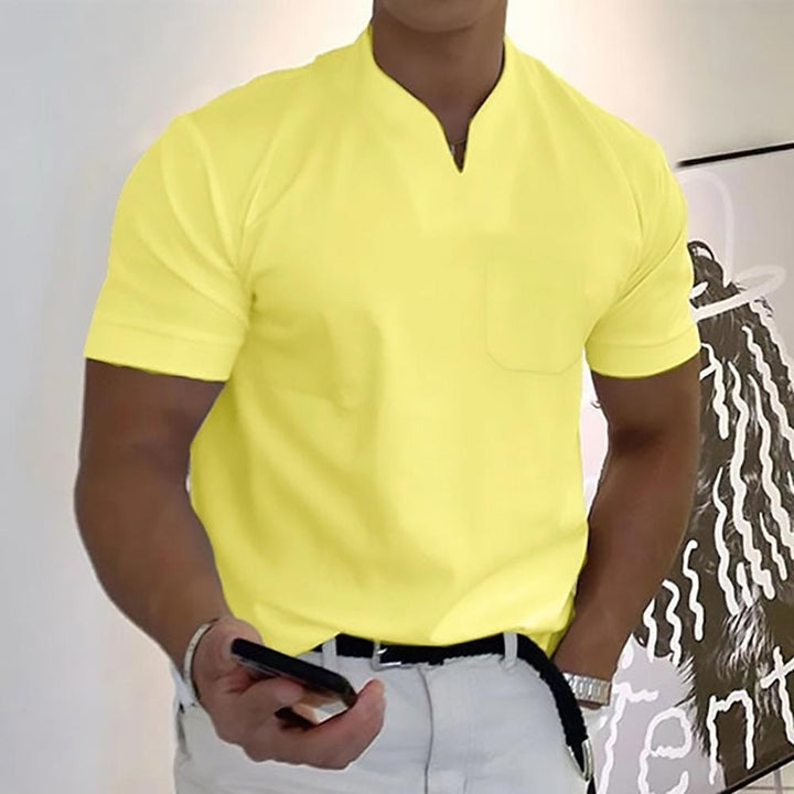 Herren Slim Fit V-Ausschnitt Poloshirt – Lässiges Stylisches Sommer Oberteil