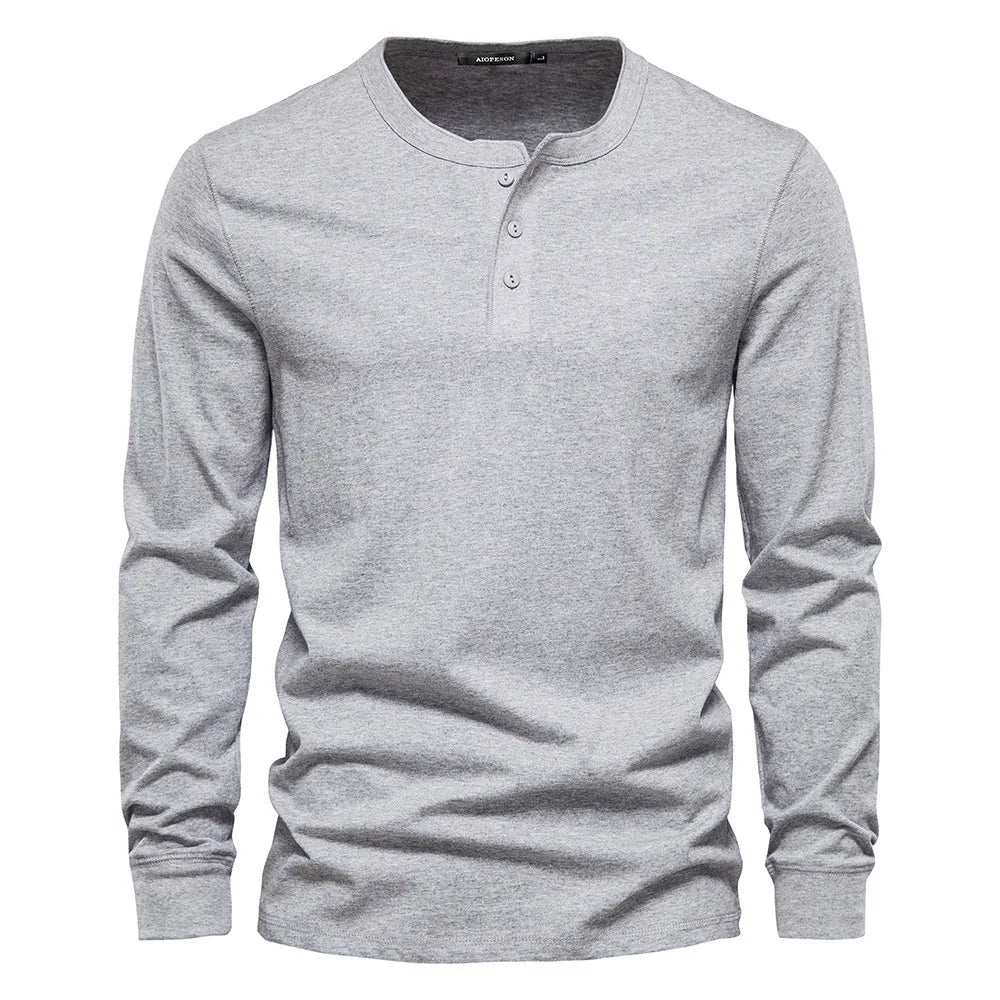 Herren Langarm Shirt Knopen Casual Bequeme Pasvorm