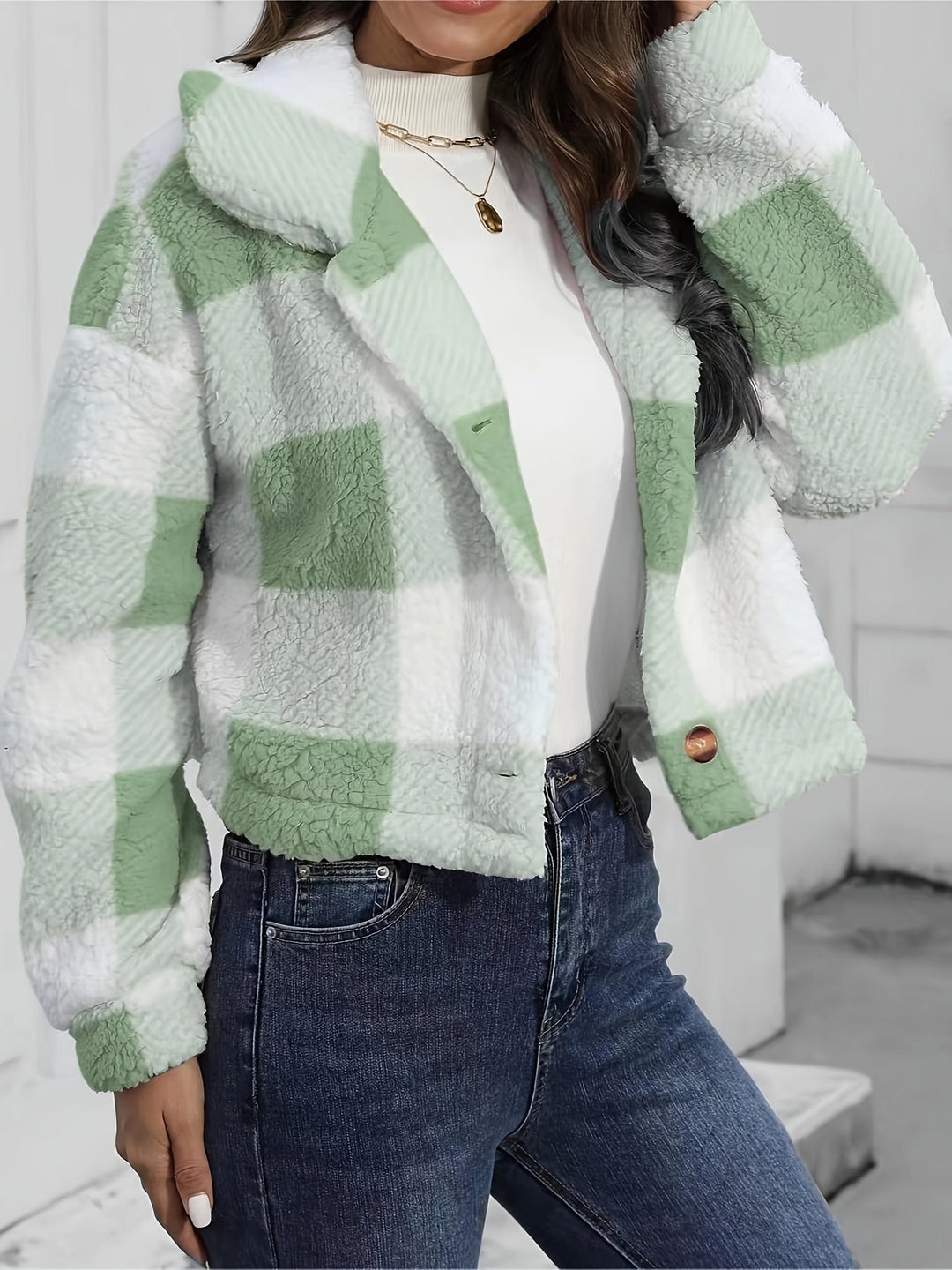 Marnie | Damen Kurze Jacke Karo