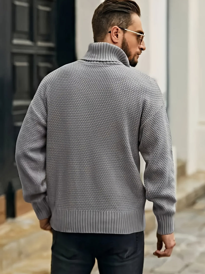 Ambrose | Herren Pullover Zopfmuster mit Rollkragen
